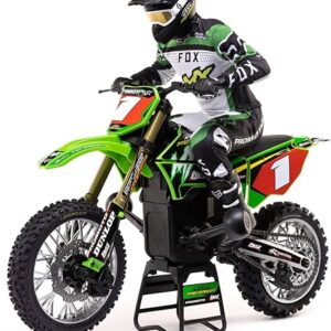 Losi RC Motorcycle Promoto-MX 1/4 Motorcycle Ready-to-Run Combo Includes Battery and Charger Pro Circuit LOS06002 Green