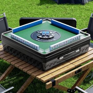 PYY Automatic Mahjong Table - Portable Electric MaJiang Table w/ 144 Magnetic Tiles, Suitable for Filipino & Chinese Style, Auto Shuffling Mah Jong...