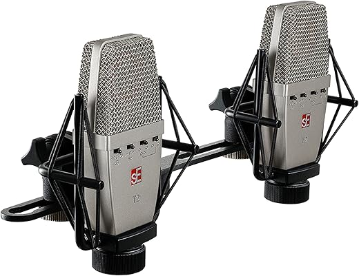 SE Electronics T2-Pair Factory Matched Pair of T2 Large Diaphragm Condenser Microphone, Silver