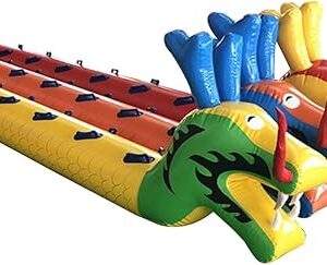 Team Building Games 3 PCS Teamwork Sports Toy Inflatable Dragon Boat with Inflatable Pump, Sturdy and Wear-Resistant Fun Sports Venue, Game...
