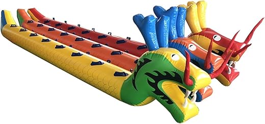 Team Building Games 3 PCS Teamwork Sports Toy Inflatable Dragon Boat with Inflatable Pump, Sturdy and Wear-Resistant Fun Sports Venue, Game...
