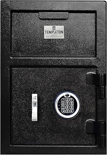 Templeton Safes Standard Depository Drop Slot Safe with Electronic Keypad Combination & Key Backup, 1.12 CBF