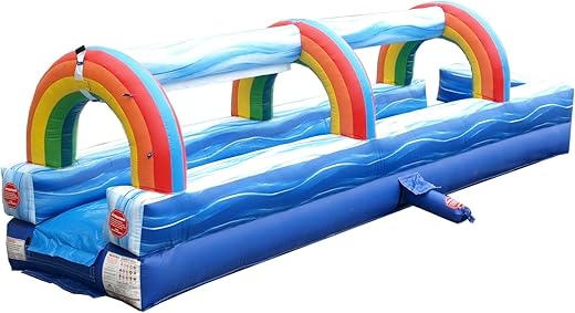 TentandTable Blue Marble Inflatable Splash and Ride Waterslide for Kids & Adults, Commercial Inflatable for Kids Pool, Outdoor Toys & Games...