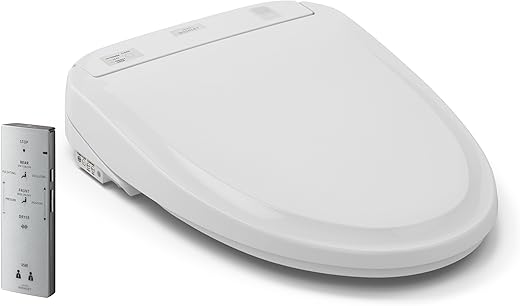 TOTO SW583#01 S350E Electronic Bidet Toilet Seat with Cleansing Warm, Nightlight, Auto Open and Close Lid, Instantaneous Water Heating, and...