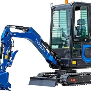 TYPHON 18 Flex 4,000 lbs Mini Crawler Excavator for Garden, Farm, Park, Road Micro Digger Ideal for Digging, Drilling, Bull-Dozing with 12...