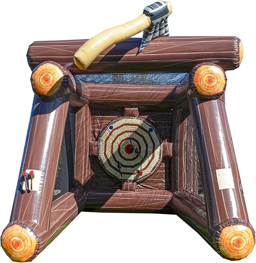 XJUMP 13’ FT Inflatable Axe Throwing Target Game (with Blower and Foam Axes), Kids and Adults, Commercial Grade, Rental Game, Throwing Target...